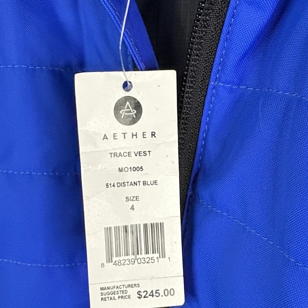 NWT Aether Men's Size 4 (XL) Vibrant Blue‎ Trace Vest